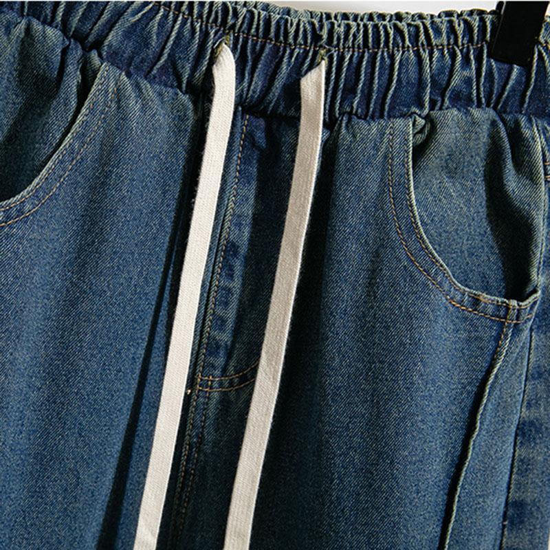 Plus Size 4xl Loose Women Denim Pants Autumn High Waist Casual Jean Pants Female Casual Pocket Women Pants 2025