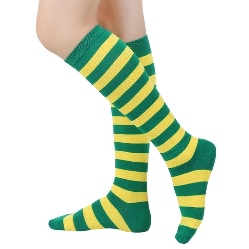 Damen Kniestrümpfe Gestreifte Lange Schlauchsocken Sportliche Strümpfe Halloween Cosplay Kostüme Kniestrümpfe Geschenk
