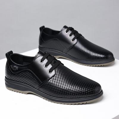 Lederschuhe Herren ausgehöhlt Sommer neu atmungsaktiv lässig mittelalterliche und ältere Schuhe weiches Leder Herrenschuhe 2025