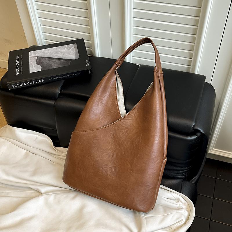 2025 Vintage Autumn Shoulder Bags Soft Leather Luxury Bucket Bags Large Capacity Commuter Travel Tote Bags Ladies Purse Handbags