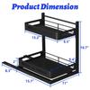 Under Sink Organizers, Metal Sliding Cabinet Basket and Storage Organizer 2 Tier Pull Out Cabinet Organizer for Kitchen Bathroom