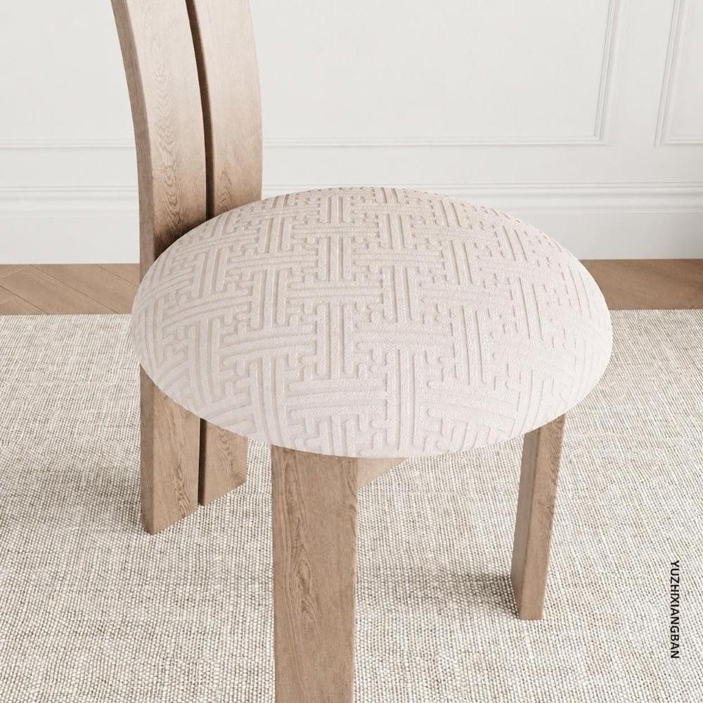 Non Slip Round Stool Seat Cover Thick Plush Stool Cover All-inclusive Chair Cushion Home Use