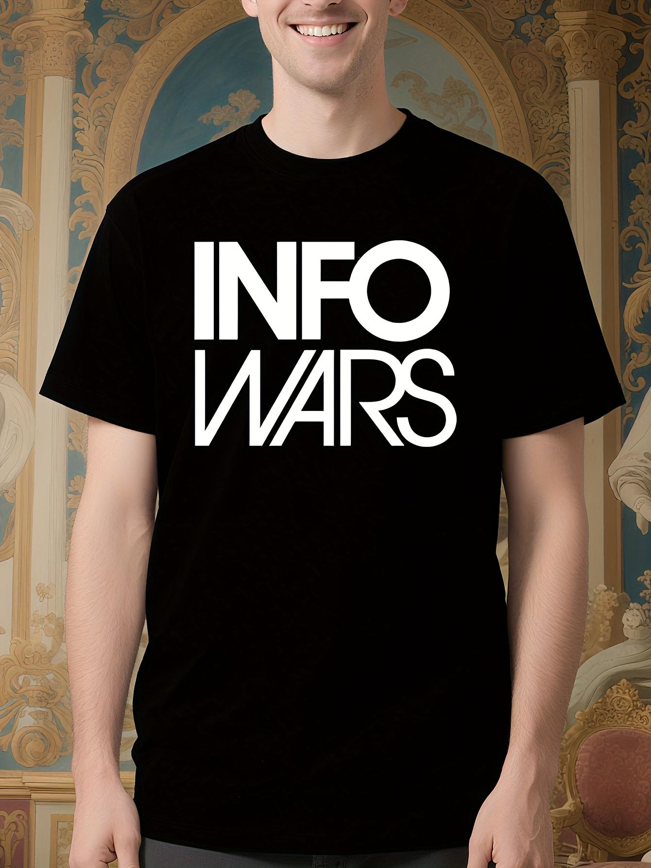 Info Wars Alex Jones Logo Tshirt - Bold White Text on Bla... L
