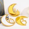 Moon Shaped Moon Food Serving Tray Elegant Eid Candy Dish Ramadan Decorative Tray  Eid Celebration