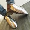 Mittelalterlicher Stahlsabaton mit Schuhen Kombi Paar Rüstung für Cosplay, Sca, Larp, Kampfstiefel Paar Rüstung Bestes Geschenk für Weihnachten, Neujahr