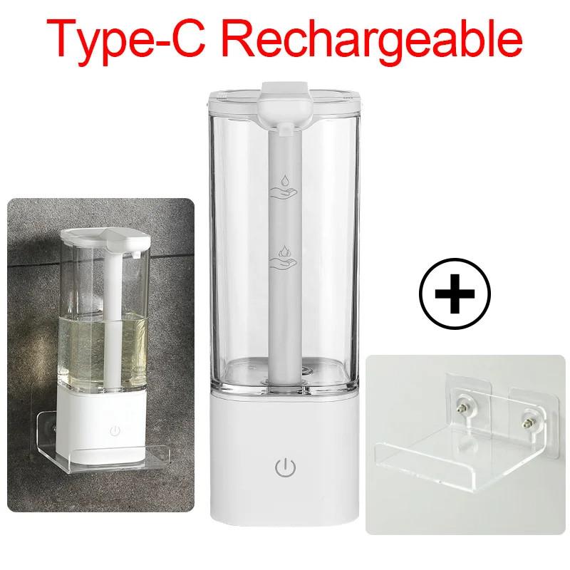 550ml Großvolumiger Küchen Automatischer Flüssigseifenspender USB Wiederaufladbar/Batterie Berührungsloser Handdesinfektionsmittelspender