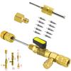 Brass Valve Core Tool for R410A R22 R32 R12 R407 with 1/4 and 5/16 SAE Compatibility and Knurled Grip for Non Slip Operation
