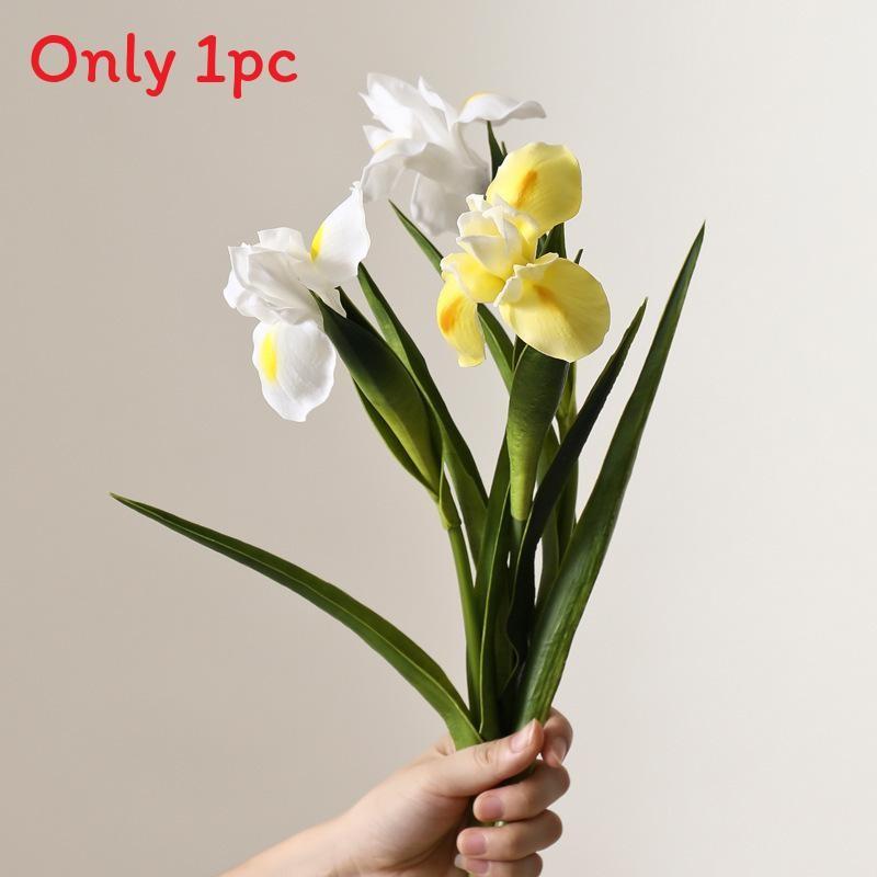 

Artificial Pu Irish Iris Flower For Wedding Decor Home Styling Photography Prop белый