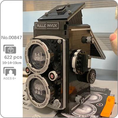 00847 Black Hand Operated Retro Digital SLR Camera Video Machine Model Mini Blocks Bricks Building Toy for Children No Box