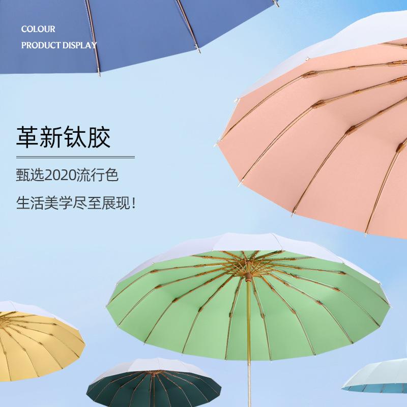 16 Bone Weather and Rain Umbrella Hand Open Folding Sunscreen Umbrella Three Fold Sun Umbrella