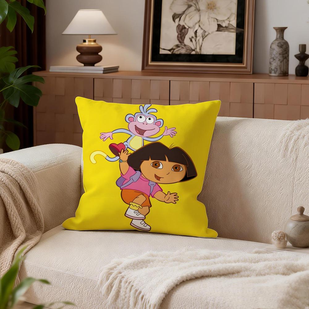 Kids Dora the Explorer Cushion Cover Cushion Cover Set 4Pcs 50x50 45x45 40x40 Pillowcase Decorative Sofa Home Decor