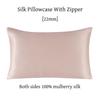 22 Momme Silk Zipper Pillowcase 1pc 100% Nature Mulberry Silk Muticolor Pillow Case For Healthy Standard Queen King