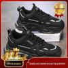 White Mesh Height-Increasing Men's Sneakers - Thick-Soled Casual Running Shoes for Autumn/Winter 2025