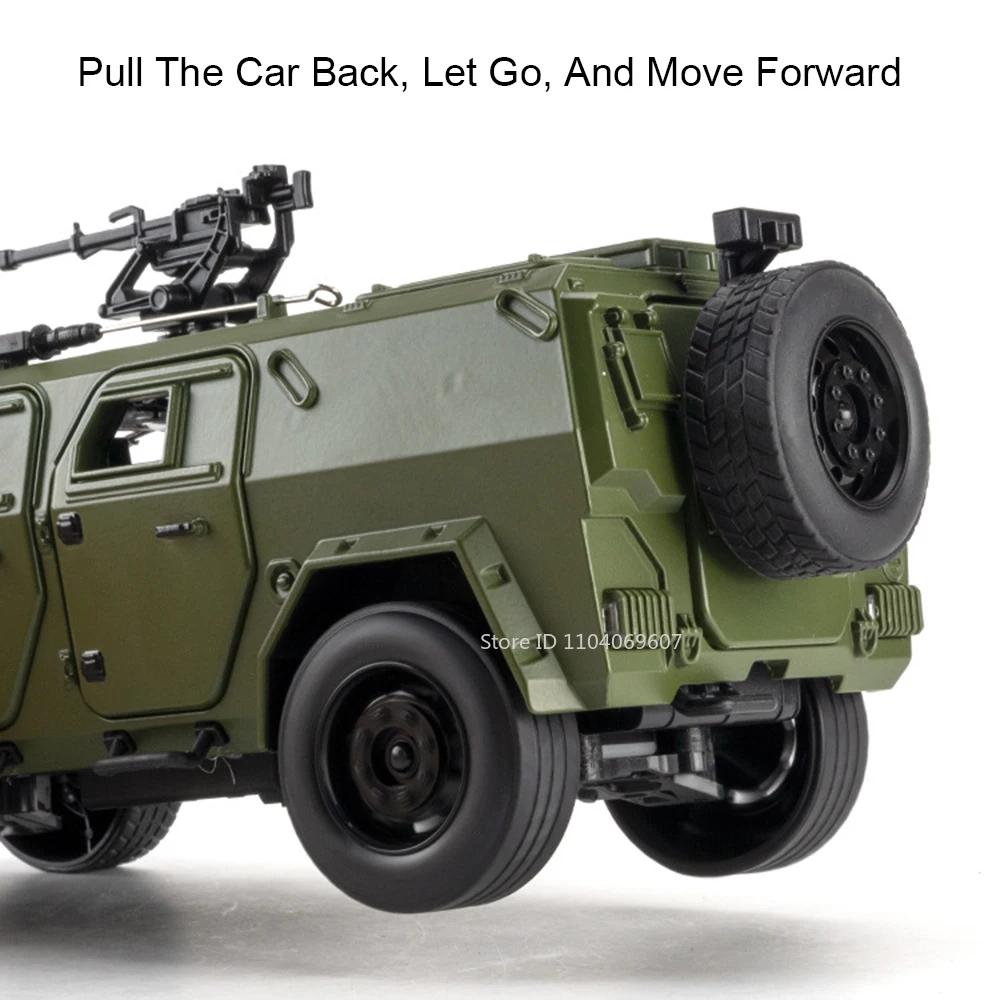1:18 DongFeng MengShi Car Model Toys Alloy Diecast Military Off-road Cars Pull Back Sound Light Door Opened Boy Educational Toys