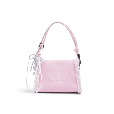 Tasche [Personalisierte Kosmetiktasche] Bernstein, Süßes Pfirsichrosa, Süß, Anti-Aging, Weich und Niedlich, Sanfter Girly-Stil, Tragegriff mit Druckknopf, Tragbare Aufbewahrungstasche,