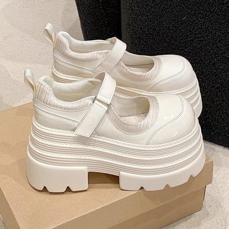 Platform Loafers Women's British Style Spring 2025 New Models with a Height Increase of 10cm Small Harajuku Muffin Single Shoes