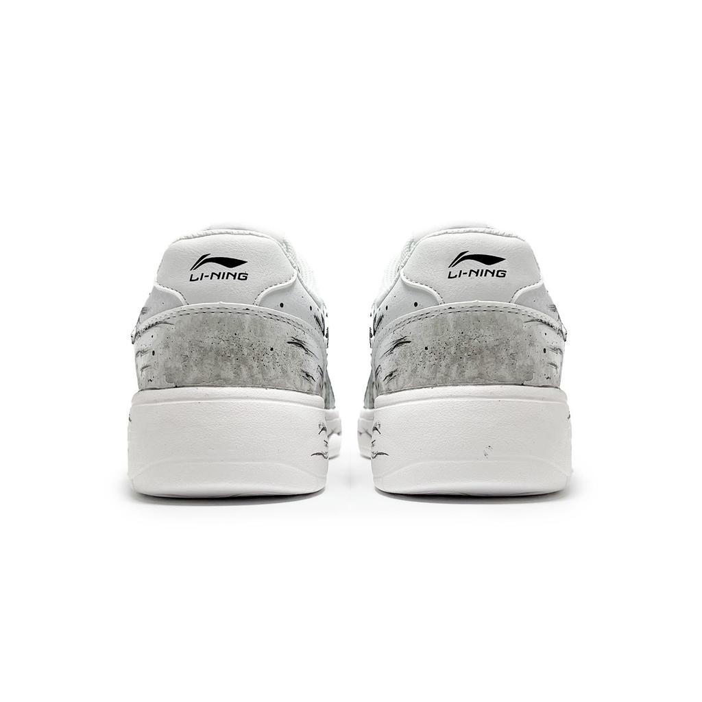 Li Ning Slip Resistant Abrasion Resistant Low top Skateboard Shoes Women's Black White AGCR470-2(Team285-)