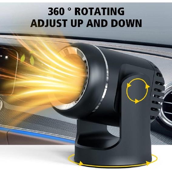 Car Heater,12V 24V Anti-Fog Ceramic Vehicle Defroster Fast Heating Auto Windscreen Fan for Car SUV Truck Trailer