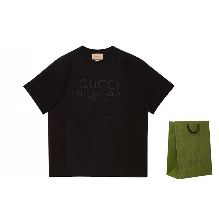 Gucci T Shirts Men's Black Crew Neck Moderate 616036XJFZA1000