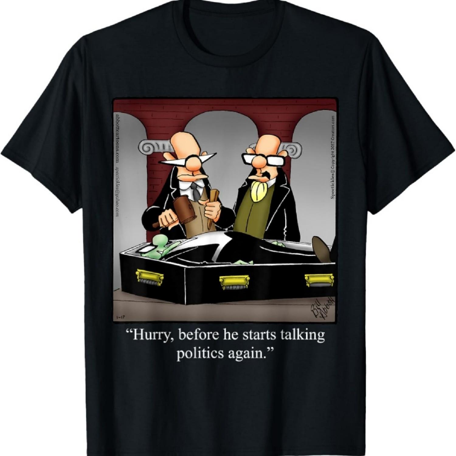 Funny Halloween Political Vampire Dracula Cartoon T-Shirt S