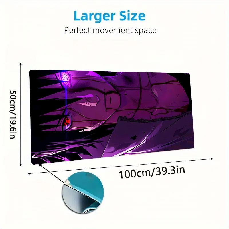 Sasuke Naruto Mouse Pad, Large Gaming Desk Mat, Non-slip XXL Mousepad for Laptop & Tablet, Mini PC Playmat with Stitched Edges