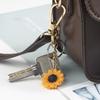 Neuer Sonnenblumen Schlüsselanhänger Edelstahl Auto Schlüsselanhänger Damen Rucksack Tasche Anhänger Hängendes Ornament Paar Schlüsselanhänger Mädchen Geschenke