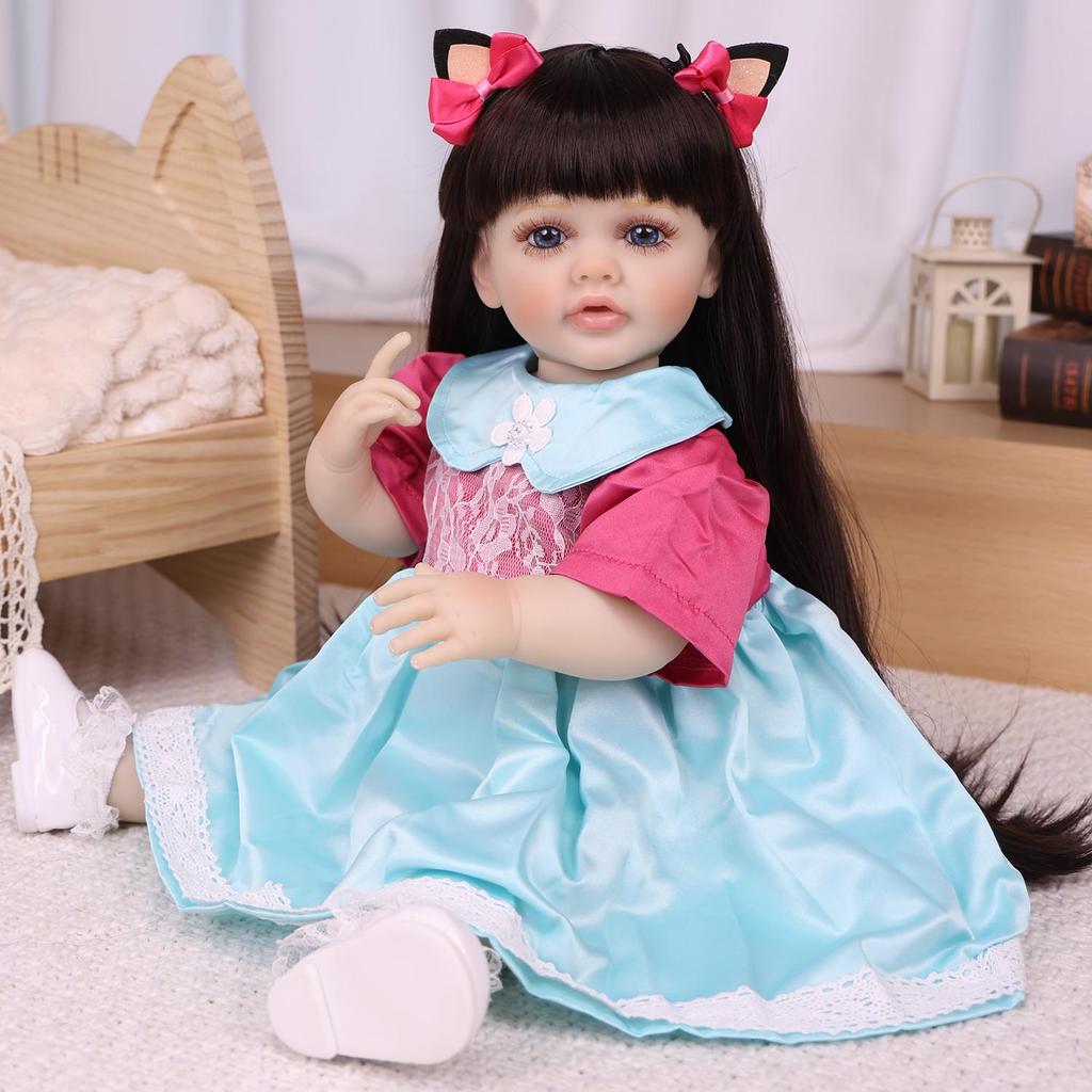 Bambola Reborn Realistica da 55 cm, Bambola Ragazza Full Silicone Vinile, da Bagno, Bambole per Neonati, Compagni di Gioco per Bambini, Decorazioni di Natale Halloween, Regali