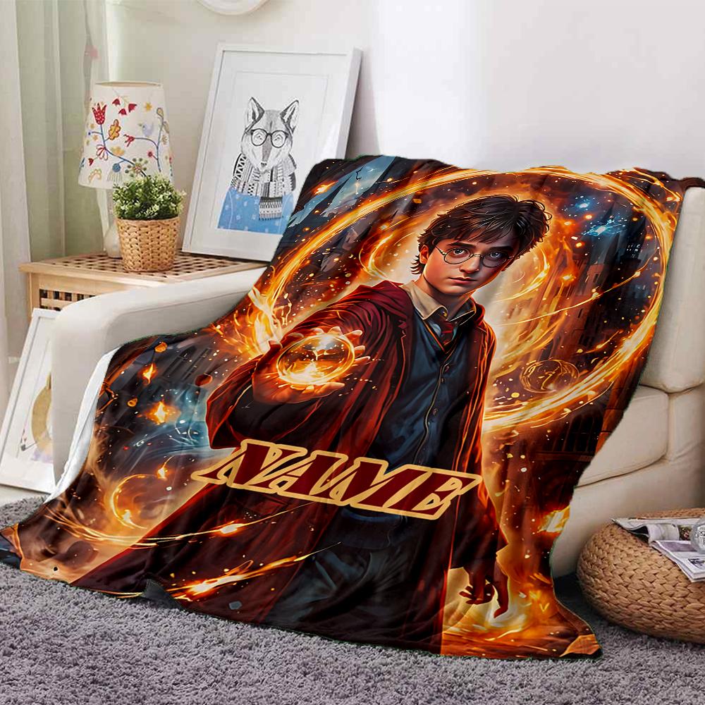 Custom Name Cartoon Character Collection blanket for Couch & Bed, Plush Cozy Fuzzy Blanket Super Soft & Warm Blankets for Fall and Winter. 090862