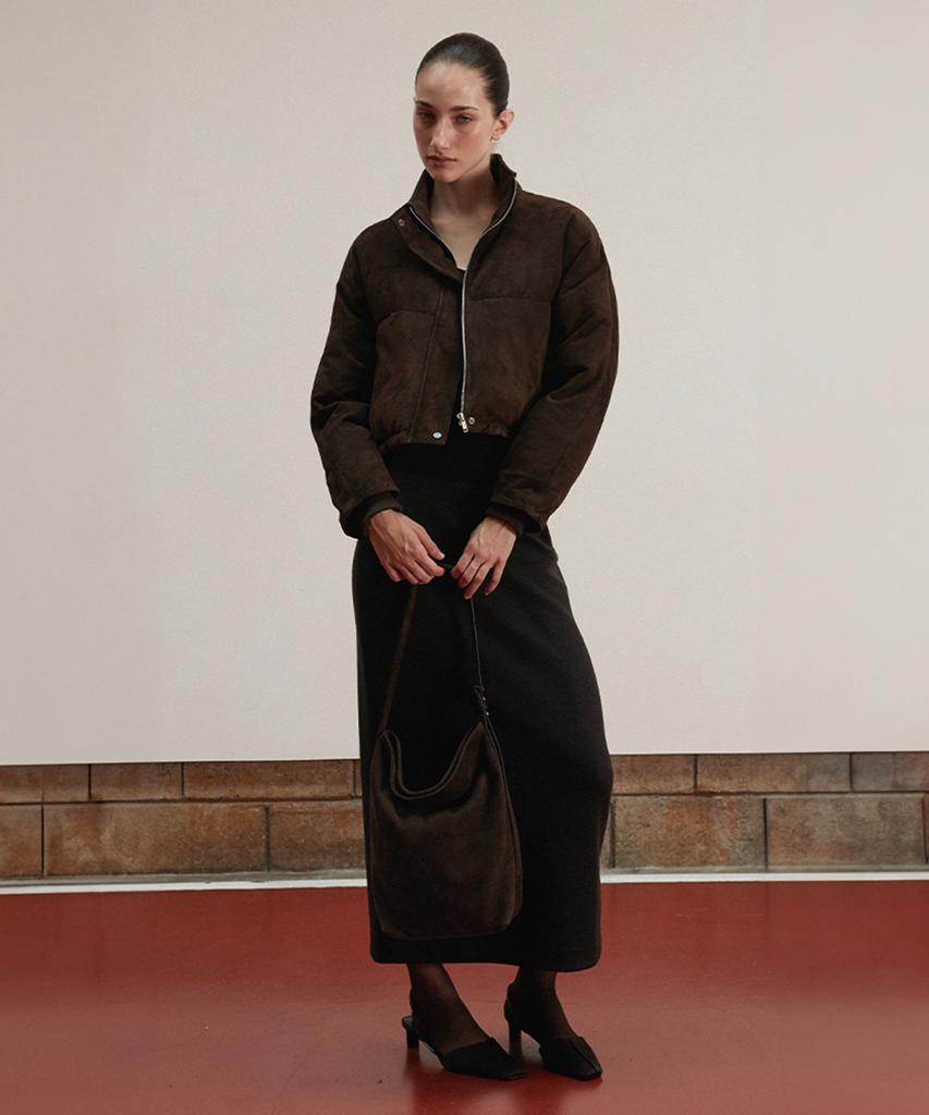 Verdemar Suede Contour Shoulder Bag