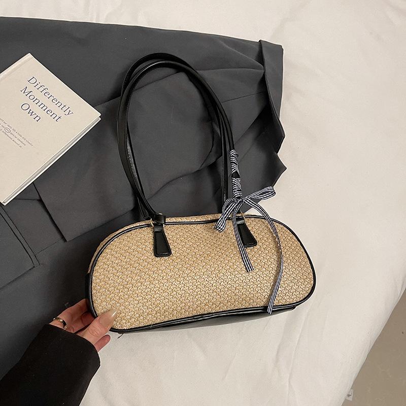 

Простая высококачественная сумка для боулинга для женщин 2025 года, летняя новая модная тенденция, сумка через плечо, нишевая сумка