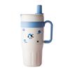 Portable 720ml Vacuum Cup Large Capacity Double Drink Insulated Cup with Handle Insulation Or Cooling Suction Tube Cup Drinkware