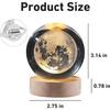 Kristallkugel Universum & Mond Nachtlicht Kombination Heimdeko Geschenke für Männer, Frauen, Jungen, Mädchen, Gravierte Kristallkugel LED Nachtlampe Holzsockel Ideal