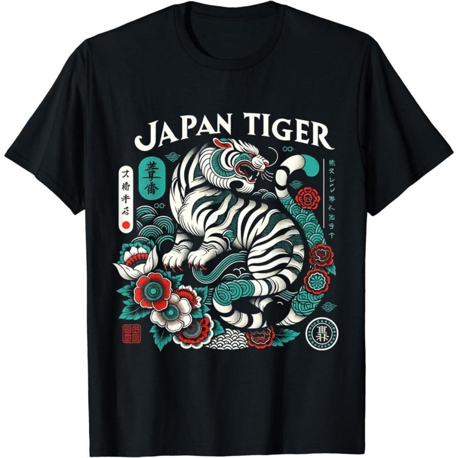 

Wttyolo Japanese Tokyo Tiger Asian Inspired Retro 80’s Japan Tiger T-Shirt XXXXXL різнокольоровий