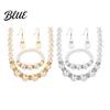 Faux Pearl Earrings 1 Set Jewelry Women Beaded Necklace Bracelet