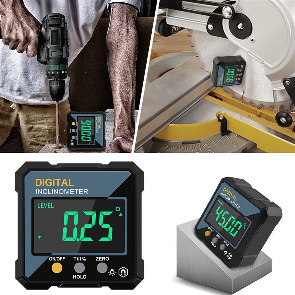 Digital Electronic Level Digital Angle Fnder 4*90 ° Magnetic Inclinometer Protractor Precision Level Box for Woodworking NOLaser