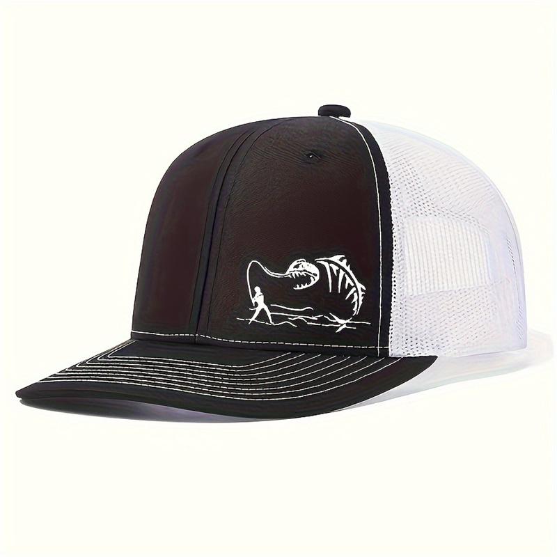 OutdoorSports Hip-Hop Hut Fischer Bedruckte Netzmütze Trucker Leicht Gebogene Baseballkappe Tiefer Schirm Hip-Dance Hipster Herrenkappe