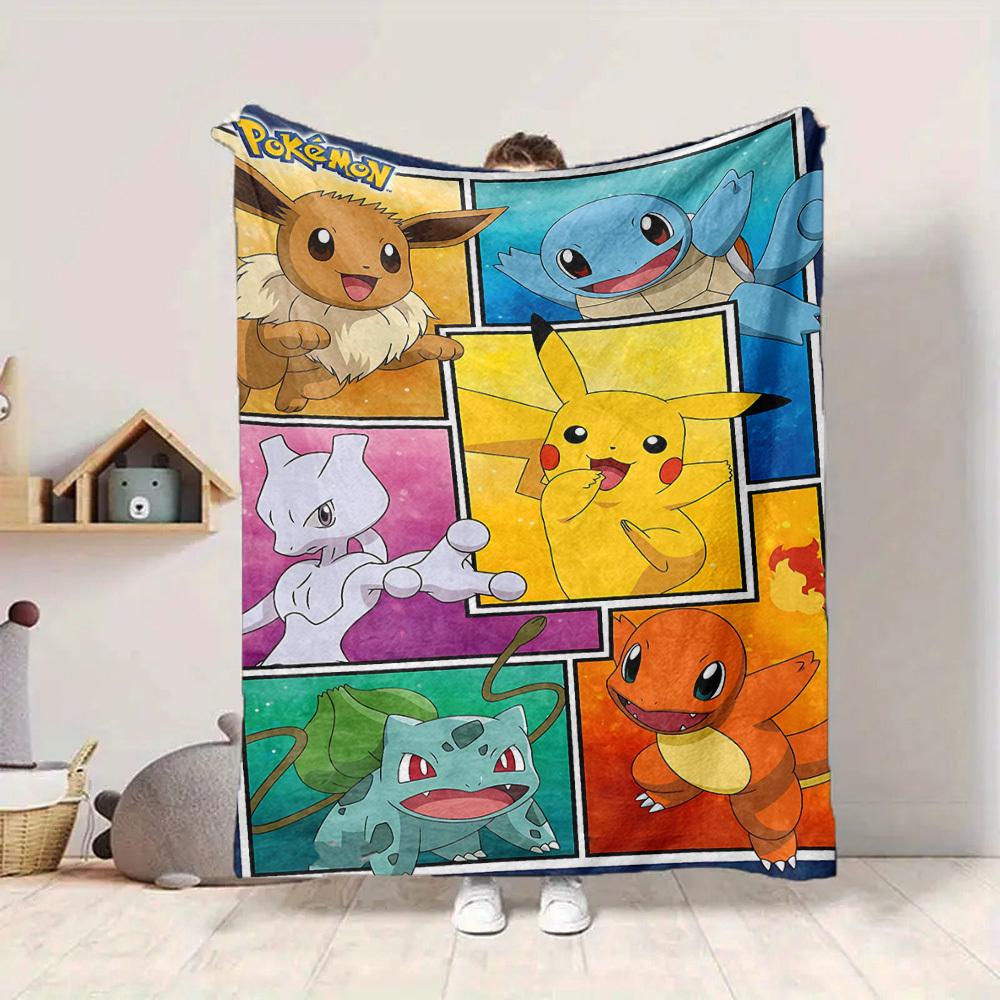 1 vnt. Pokemon, Pikachu pledas Minkštas šiltas visų sezonų užtiesalas sofai, lovai, automobiliui, biurui Ryškių spalvų dizainas, patvarus ir jaukus dovanų