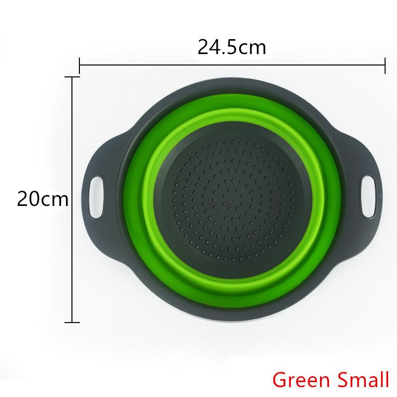 Silicone Drainage Basket Fruit and Vegetable Cleaning Fine Basket Foldable Filter Water Filter Foldable Drainage Kitchen Storage Tool for Home