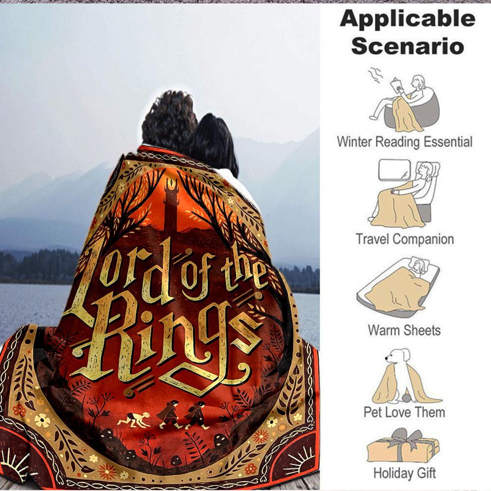 1pc Lord of the Rings Blanket Lightweight Flannel Throw For Sofa, Bed, Travel, Camping, Livingroom, Office, Couch, Chair, And Bed