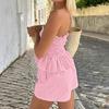 2-teiliges Damen-Outfit-Set, gerüschtes Kurzarm-Oberteil, Hose mit weitem Bein, Trainingsanzug-Sets