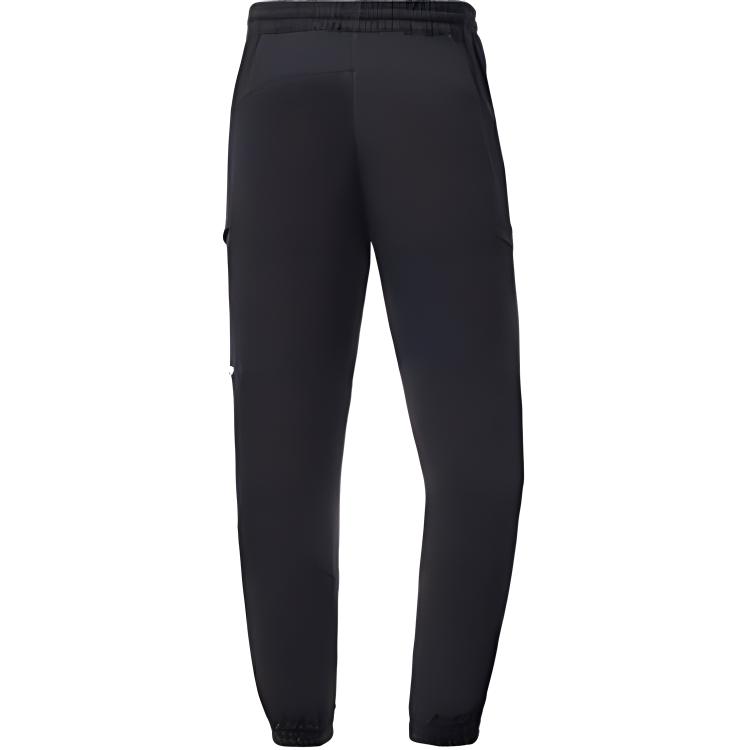 Li Ning Fitness Series Buchstaben-Print Locker Lässige Mittelhohe Taille Gestrickte Sporthose Herren Hosen Schwarz AYKR511-1