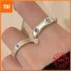 BF CLUB Silver Color Rings for Women Simple Geometric Handmade Irregular Retro Ring Blue Stone Fashion Allergy For Birthday Gift