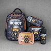 Student Schoolbag 5-Piece Set Can Hold Tie Rod Cartoon 16-Inch Backpack Lunch Bag Pencil Case Water Cup