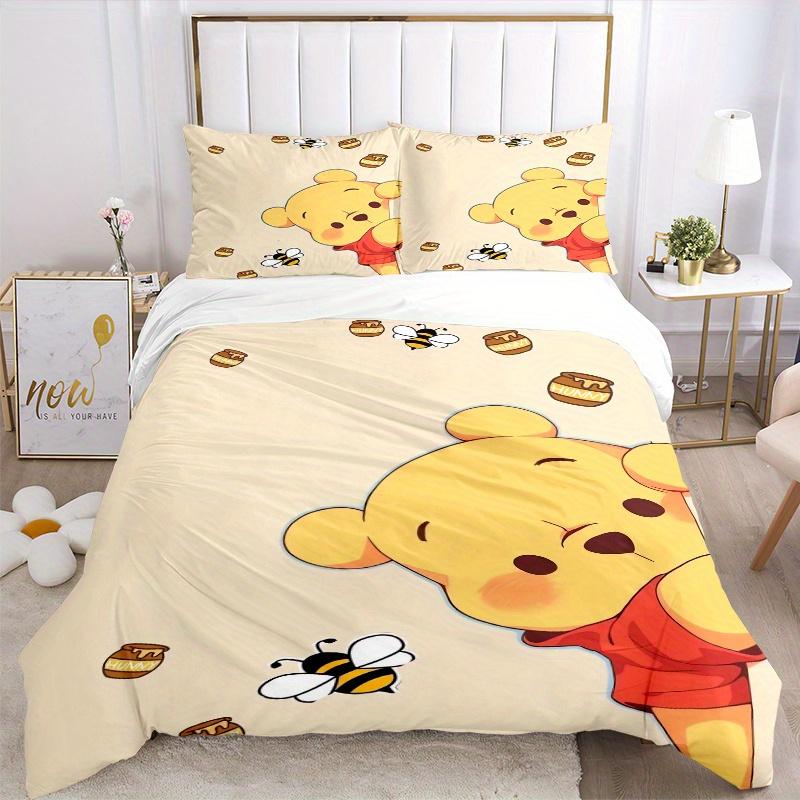 Set Biancheria da Letto Winnie the Pooh Ape Miele 3 Pezzi Include Copripiumino e Federe, Adatto a Tutte le Stagioni Q094