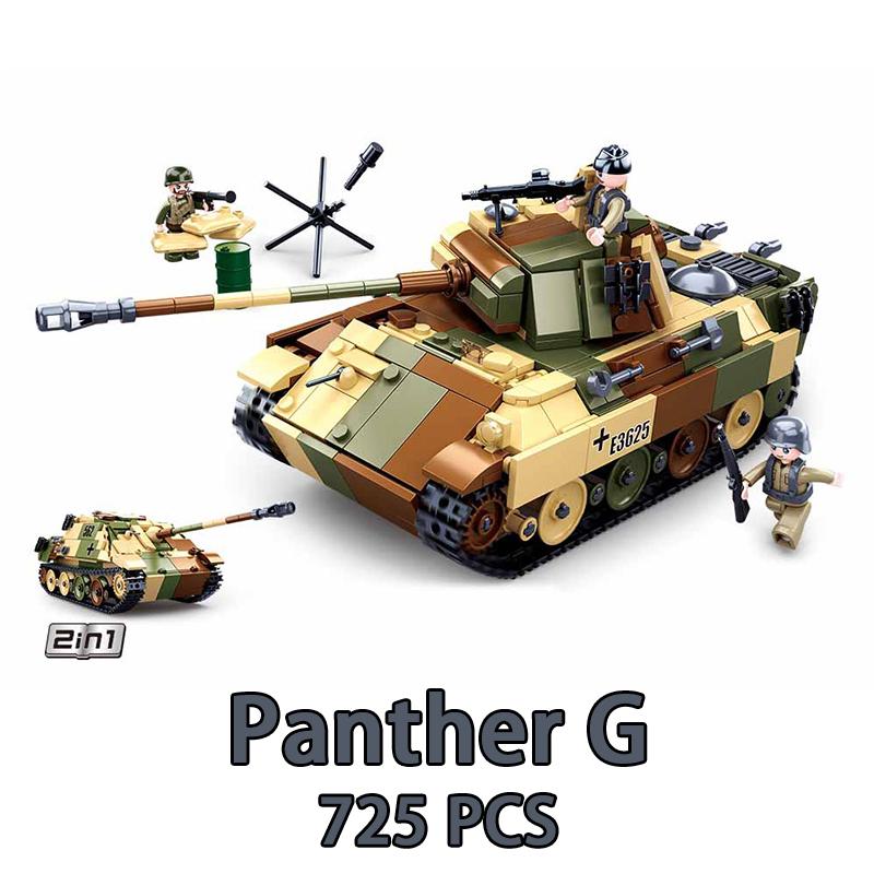 SLUBAN Militär 1939-1945 Landung in der Normandie Panzer Flugzeuge Jeep Boot Modellbausteine Soldaten-Sets Puppen Bausteine Kinderspielzeug Geschenk