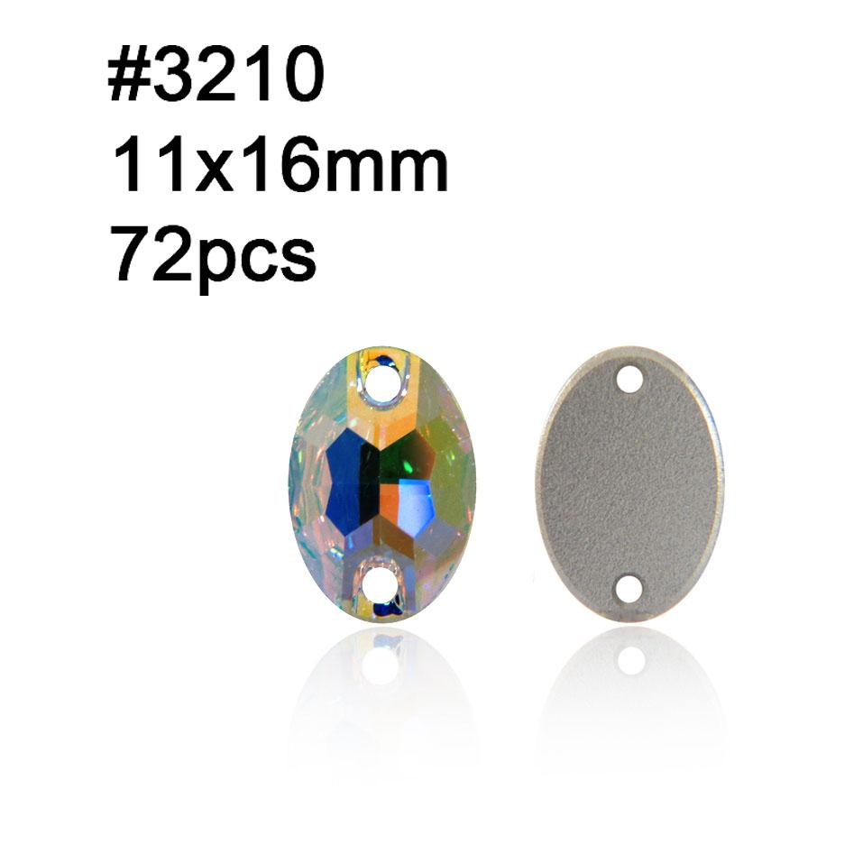 Yanruo AB Color Sew on Glass Crystal Sewing  Rhinestone Crystal Flat Back Rhinestone for Dresses