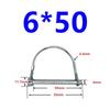 10Pcs Wire Lock Pin, Carbon Steel Shaft Locking Pin, Round Loop Wire Lock Pin for Track Farm Lawn(6*50)