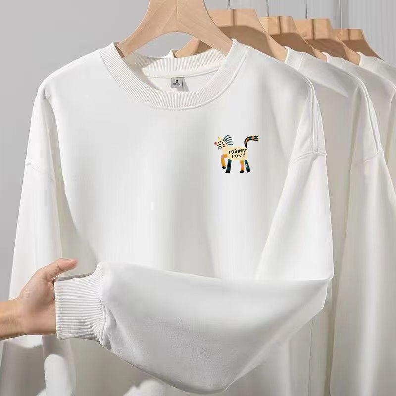 2026 Spring/Autumn Horse Print Unisex Sweatshirt - Trendy Round Neck Long Sleeve Top