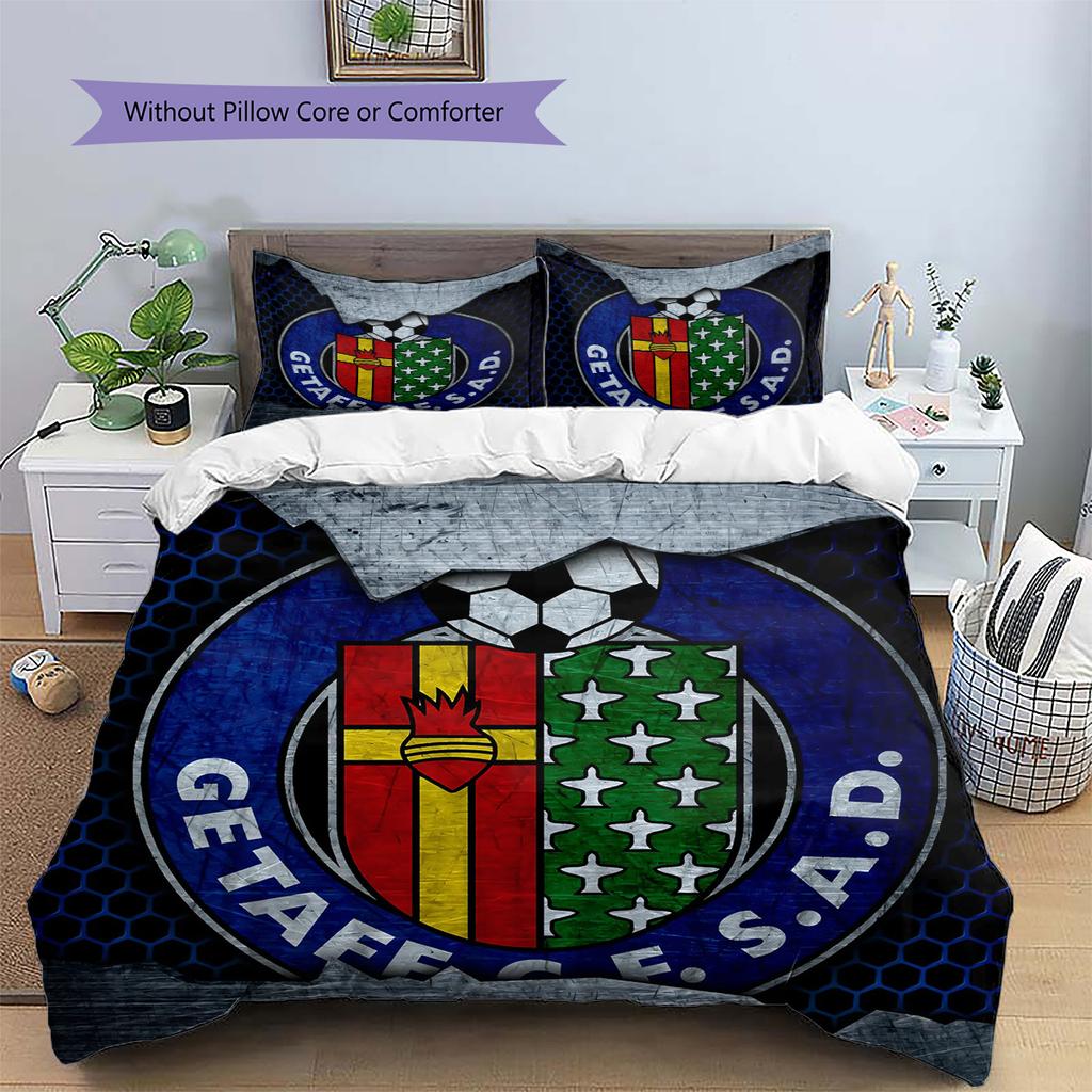 Getafe CF  Pattern Bedding Quilt Set  Home Decoration  Gift (1 * Duvet Cover + 2 * Pillowcase  Without Core)