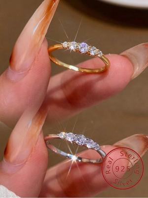 925 Silver Fashion Classic Gorgeous Shiny Zircon Ring For Women Engagement Wedding Luxury High Quality Fine Jewelry